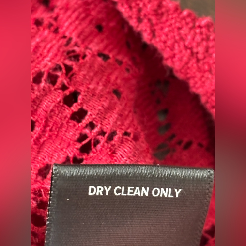 Torrid Mixed Lace High Neck Top Blouse Size 1X Plus Size Victorian Whimsical Red - Picture 7 of 12